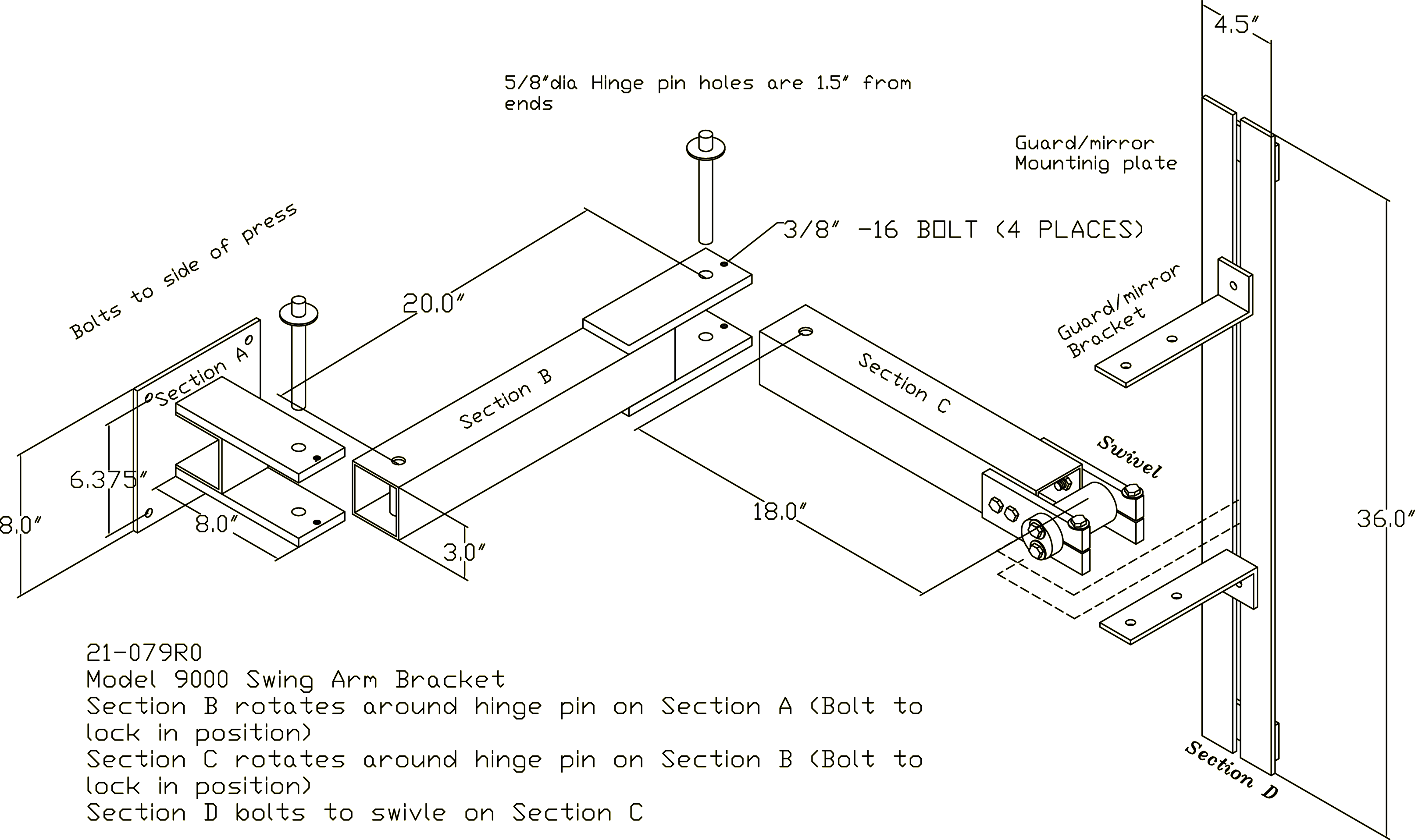 Model 9000 Swing Mount Bracket